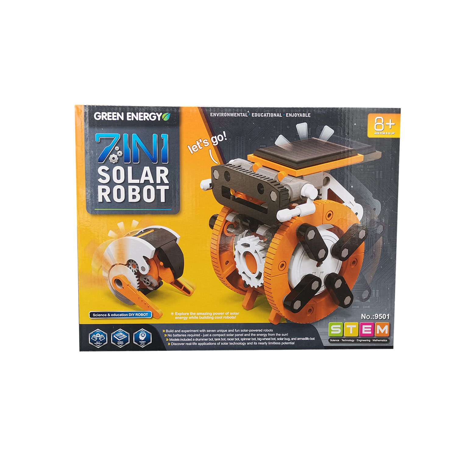 Cross-border hot sale DIY Assembling Toy 7-in-1 Self-Assembled Solar Robot7Combination1Intelligent Robot Puzzle