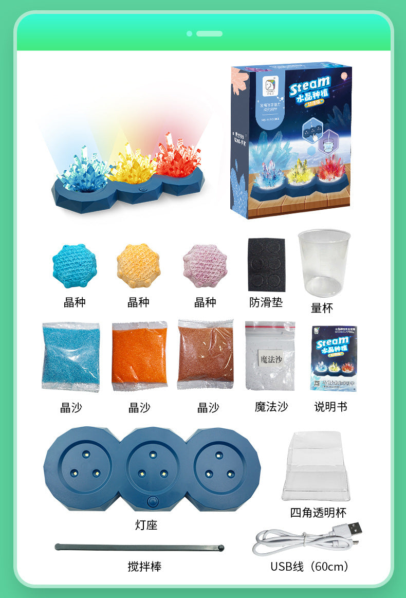 Premium Crystal Growing Experiment Kit Handicraft Class Making Crystal Growth Educational Science Toy for Elementary School Students