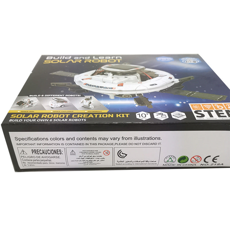 Children's Puzzle DIY Assembled Toys Six-in-one self-installed solar toy car6Combination1Intelligent Robot