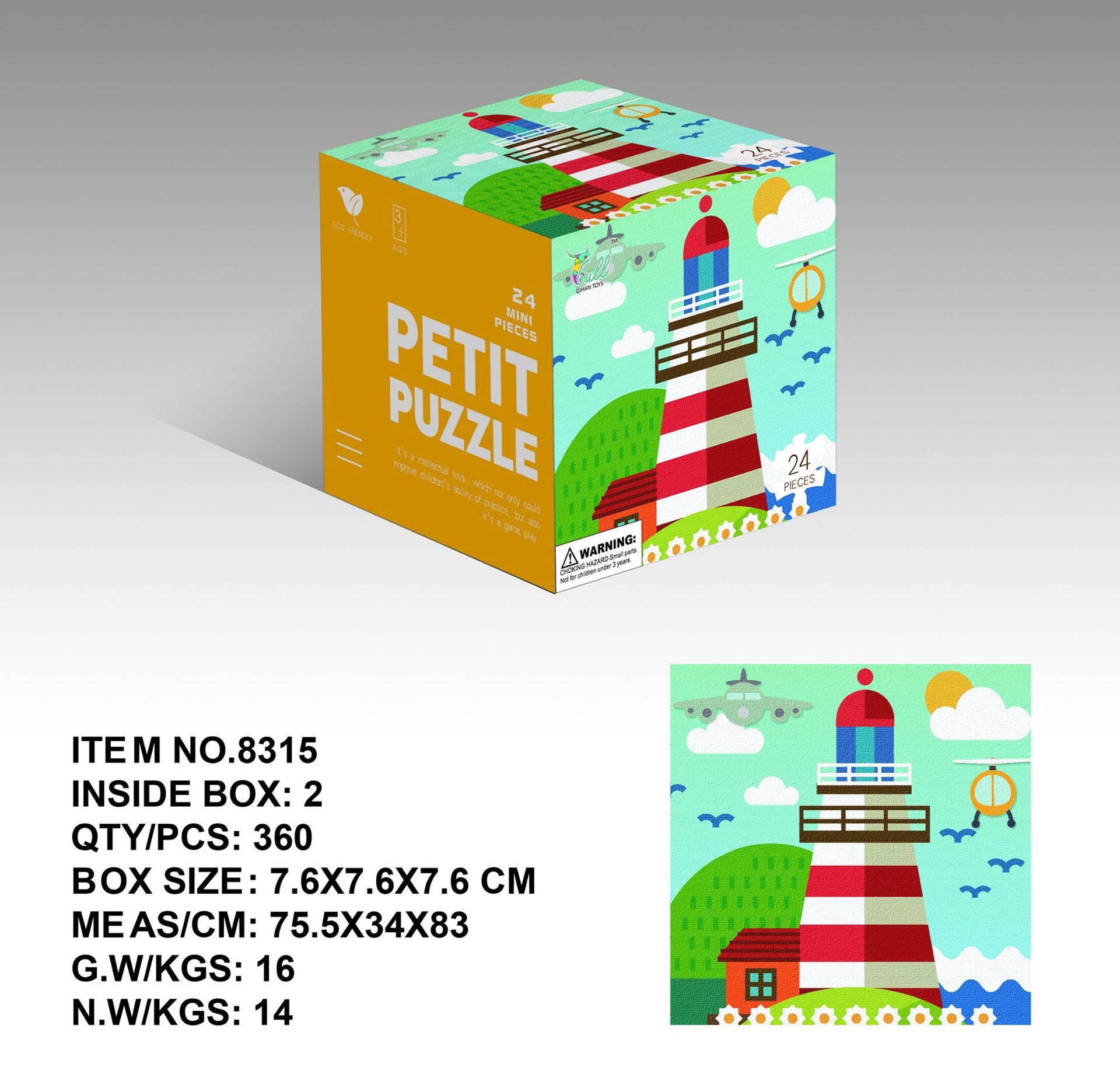 Mini24Paper Puzzle Children's Educational Early Learning Toy Kindergarten Gift3English Packaging