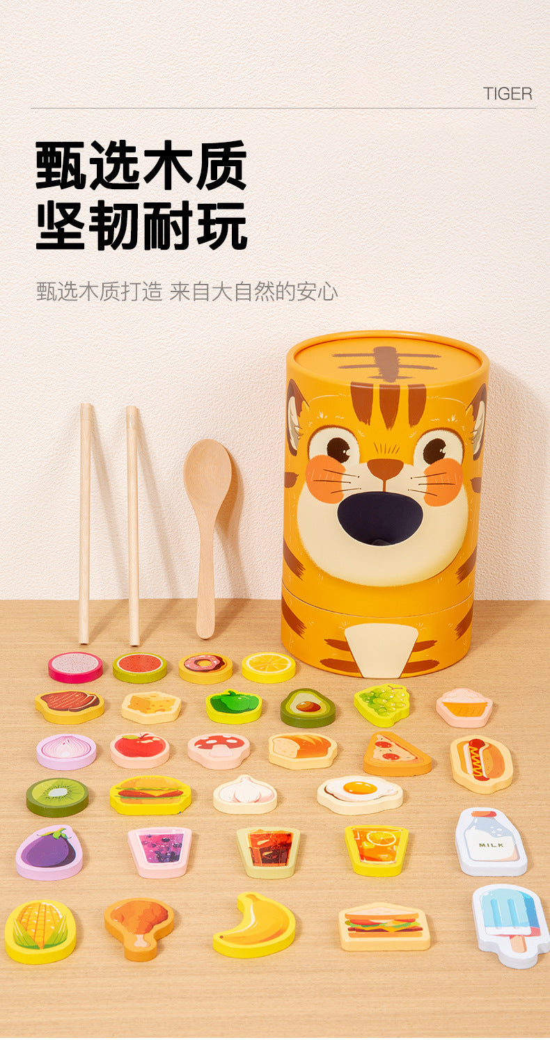 CPC CE Children's Fun Feeding Game Kindergarten Pretend Play Early Education Educational Chopsticks Training Wooden Toys