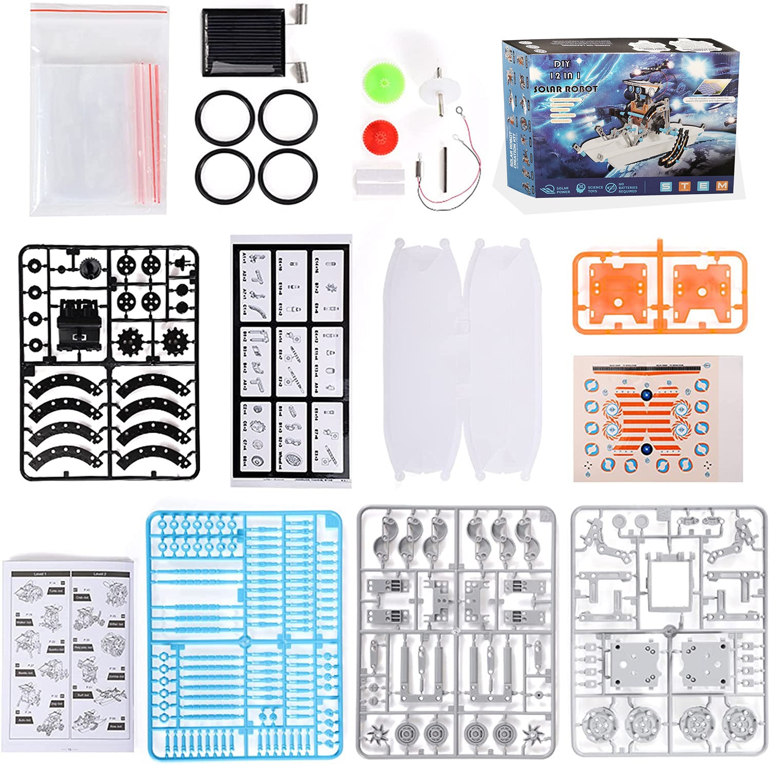 Upgraded Version DIY 13-in-1 Solar Powered Assembly Toy Car12Combination1Intelligent Robot