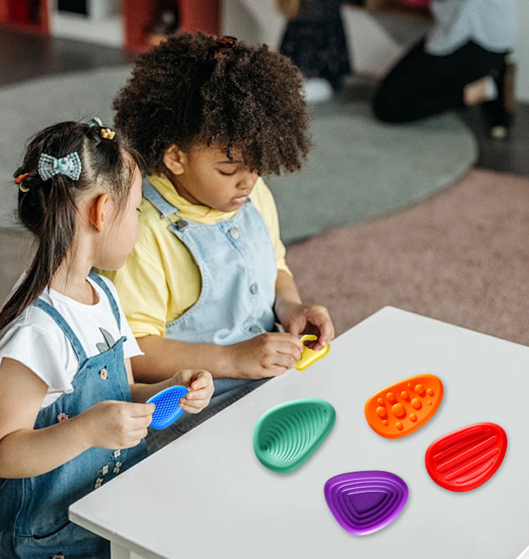 Cross-Border New Products FidgetToys Children's Stress Relief Stone Silicone Sensory Stone Soft Texture Stress Relief Toy3/6PCS