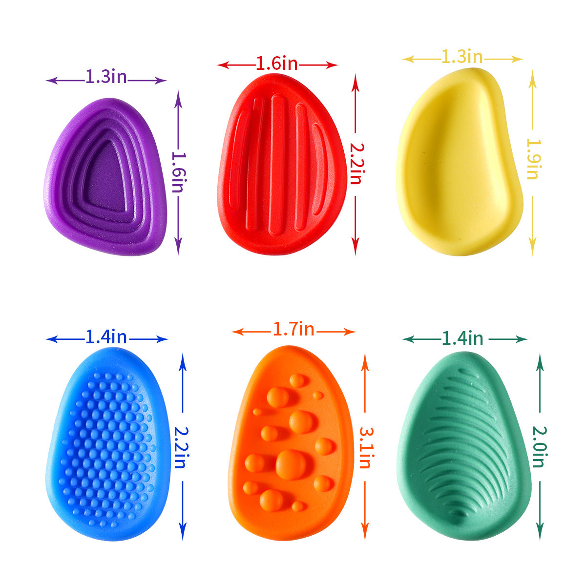 Cross-Border New Products FidgetToys Children's Stress Relief Stone Silicone Sensory Stone Soft Texture Stress Relief Toy3/6PCS