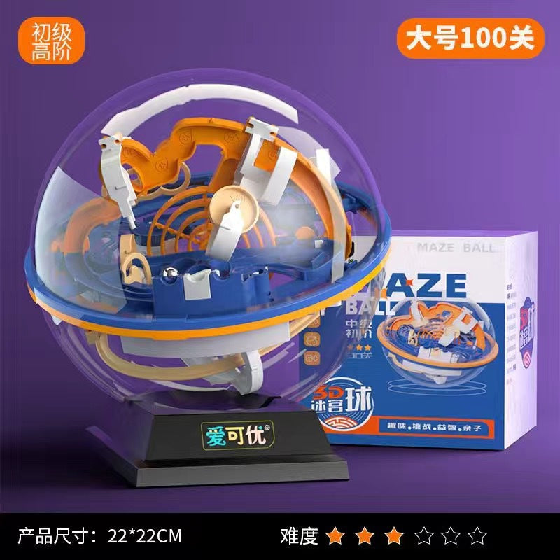 Children's Extra Large Size3d 3D Maze Ball Rolling Puzzle Educational Thinking Focus Training Toy Cube for Boys