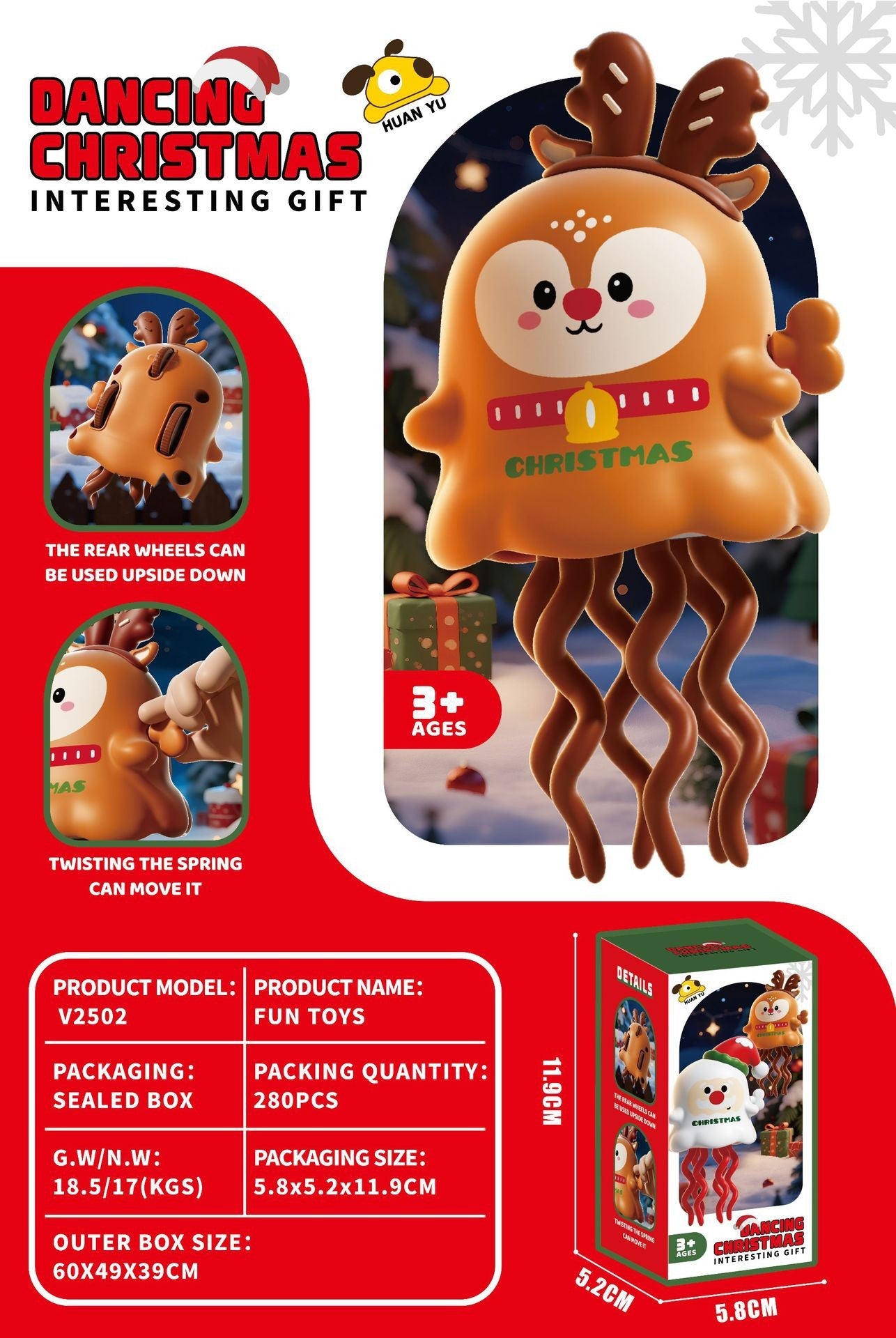 Cross-Border Wind-Up Halloween Dancing Octopus Toy Christmas Creative Stress Relief Fun Cartoon Toy Wholesale