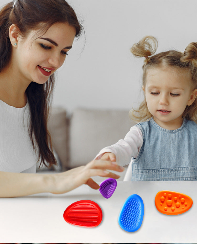 Cross-Border New Products FidgetToys Children's Stress Relief Stone Silicone Sensory Stone Soft Texture Stress Relief Toy3/6PCS