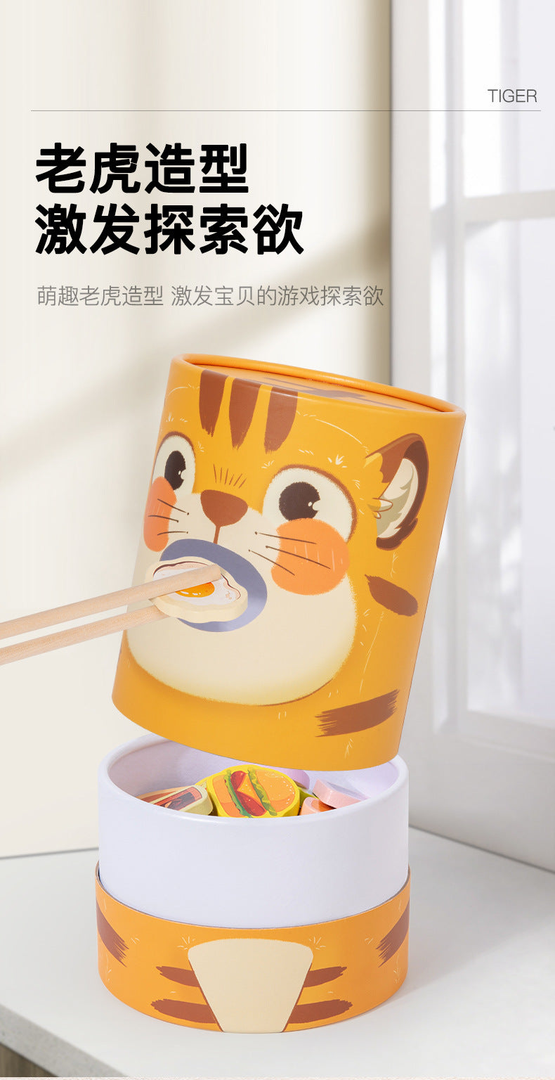 CPC CE Children's Fun Feeding Game Kindergarten Pretend Play Early Education Educational Chopsticks Training Wooden Toys