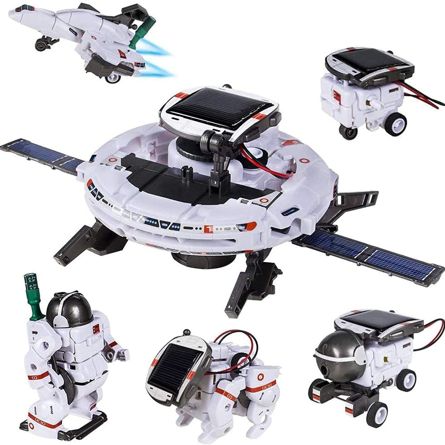 DIY Assembling Toy 6-in-1 Self-Assembled Space Solar Building Block Car6Combination1Robot Solar Toy