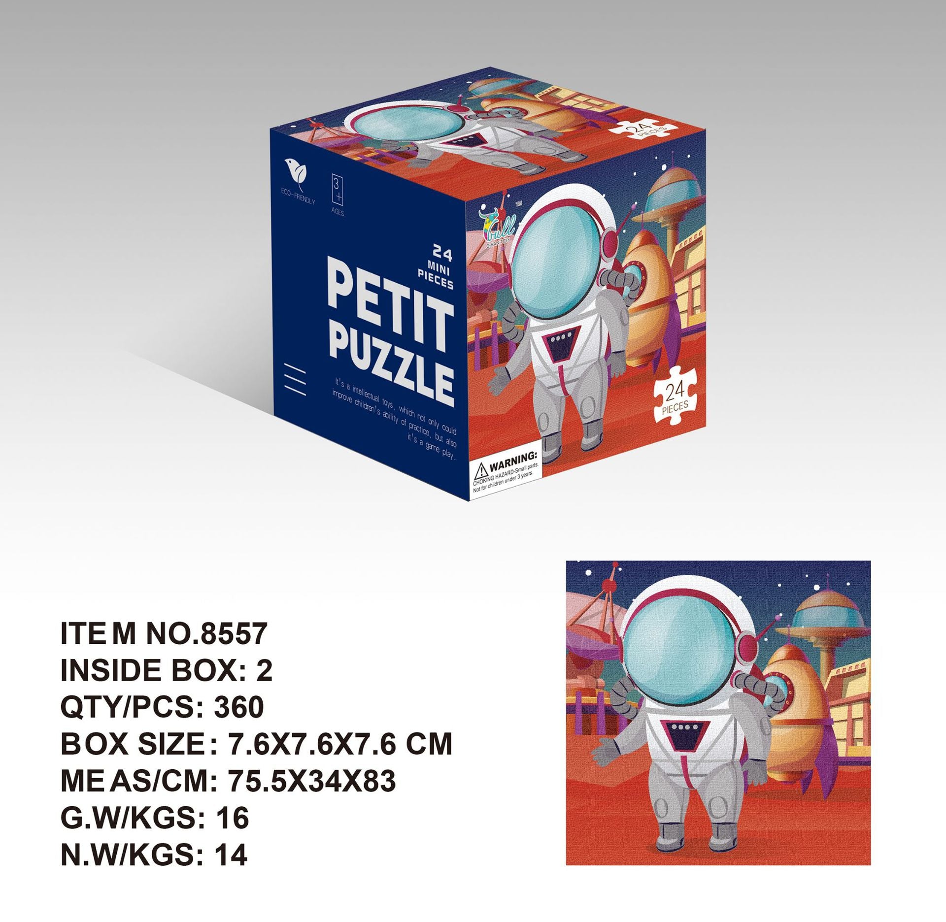 Mini24Paper Puzzle Children's Educational Early Learning Toy Kindergarten Gift3English Packaging