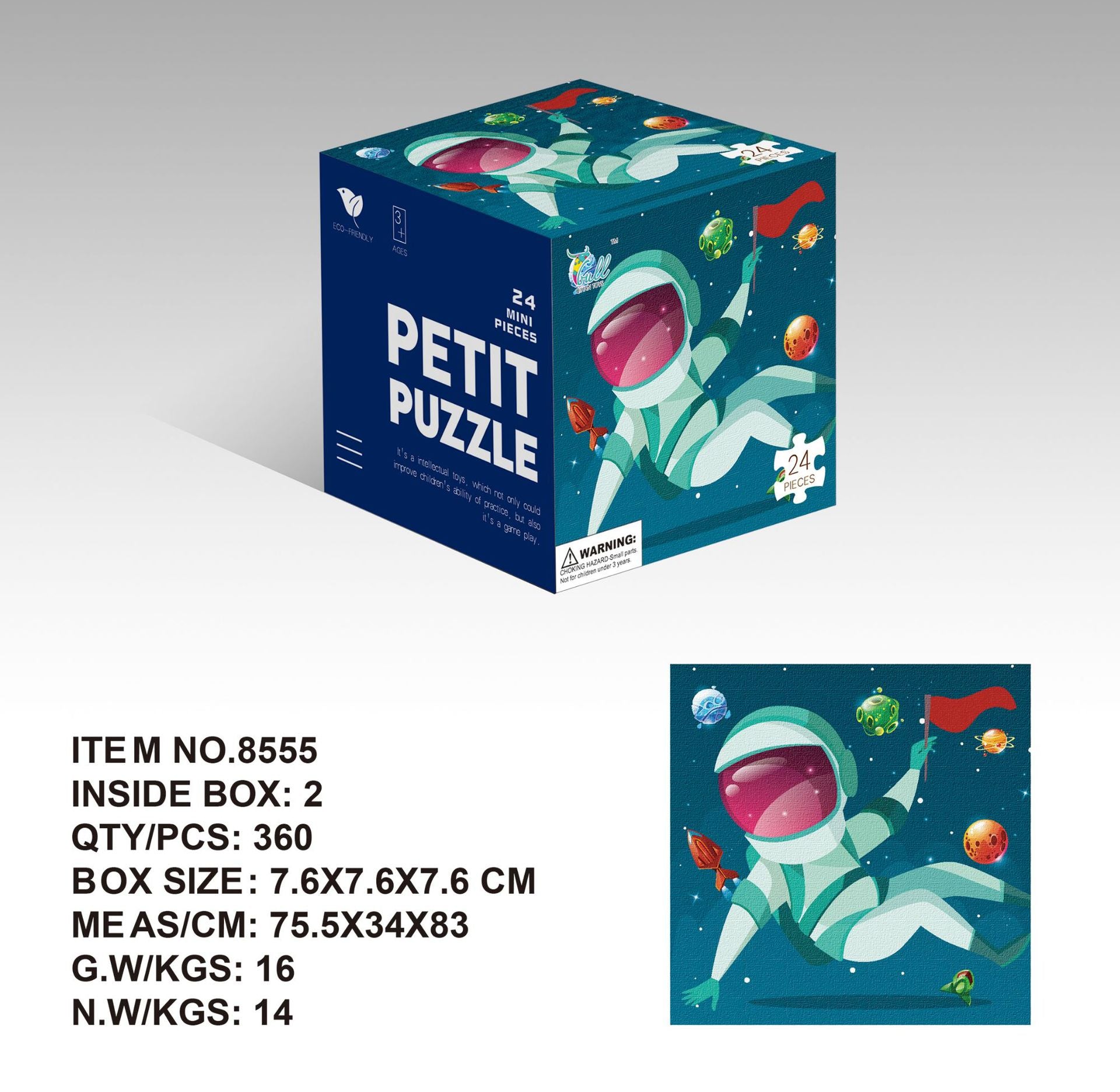 Mini24Paper Puzzle Children's Educational Early Learning Toy Kindergarten Gift3English Packaging