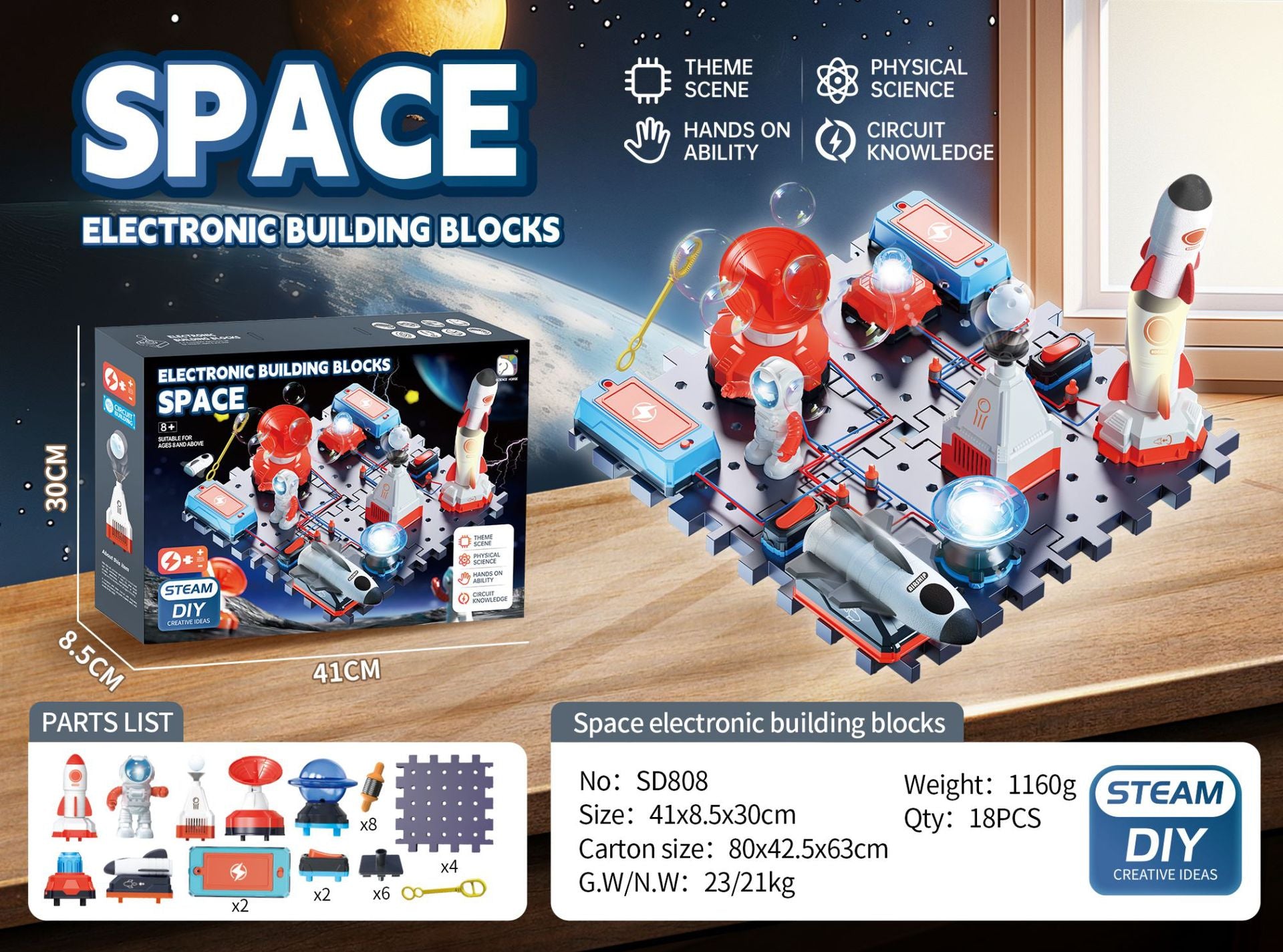 Learn from the Horse steam Electronic Building Blocks Physical Circuit Assembly Science Experiment Educational Model Cutting-edge Toy