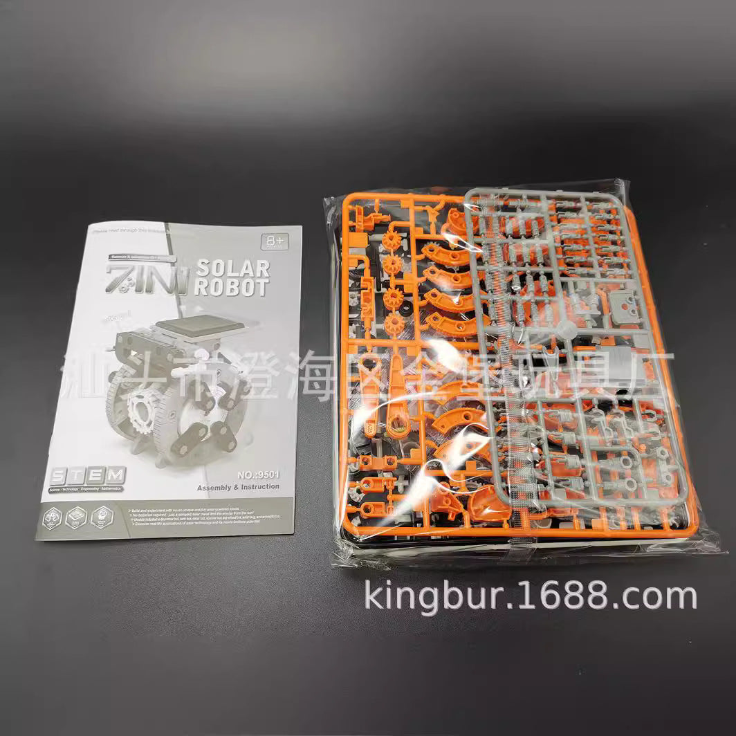 Cross-border hot sale DIY Assembling Toy 7-in-1 Self-Assembled Solar Robot7Combination1Intelligent Robot Puzzle