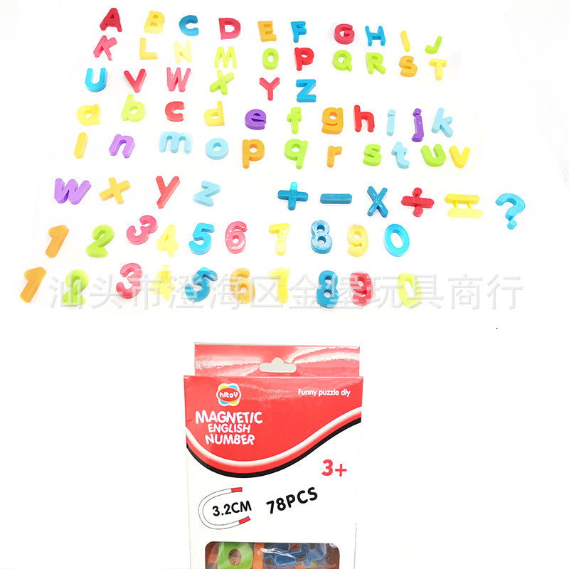 Cross-Border High-Quality Hot-Selling Early Education Magnetic Teaching English Alphabet Stickers Number Pinyin Magnetic Stickers Uppercase and Lowercase Fridge Magnets