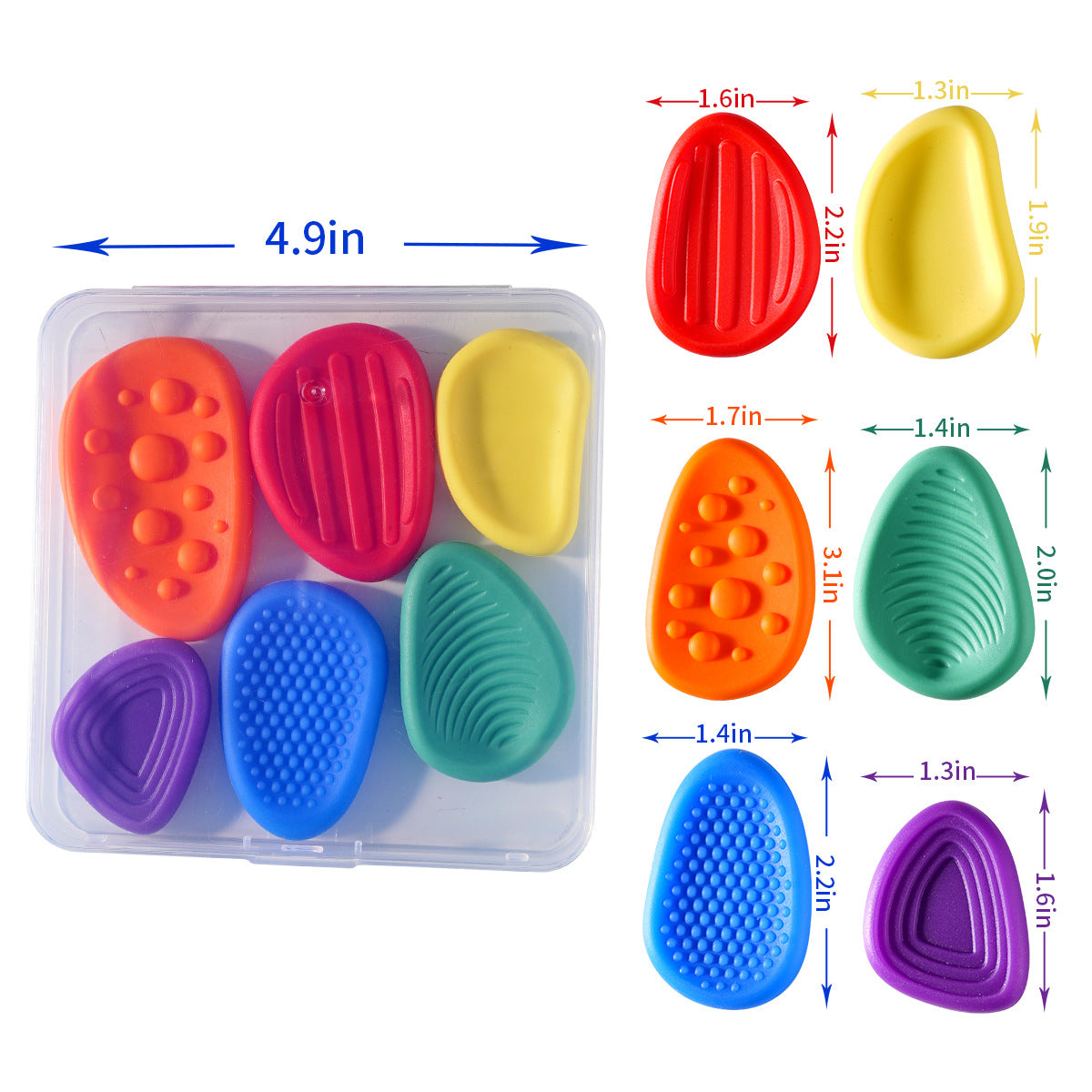 Cross-Border New Products FidgetToys Children's Stress Relief Stone Silicone Sensory Stone Soft Texture Stress Relief Toy3/6PCS