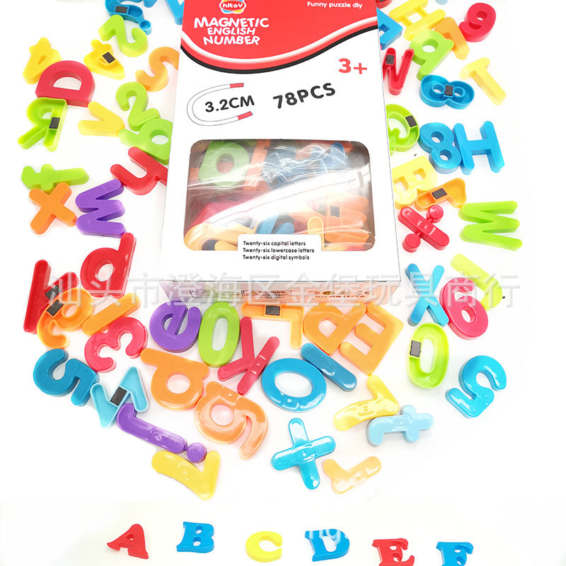 Cross-Border High-Quality Hot-Selling Early Education Magnetic Teaching English Alphabet Stickers Number Pinyin Magnetic Stickers Uppercase and Lowercase Fridge Magnets