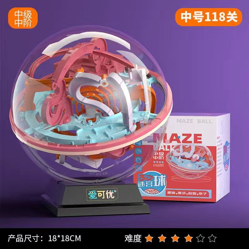 Children's Extra Large Size3d 3D Maze Ball Rolling Puzzle Educational Thinking Focus Training Toy Cube for Boys