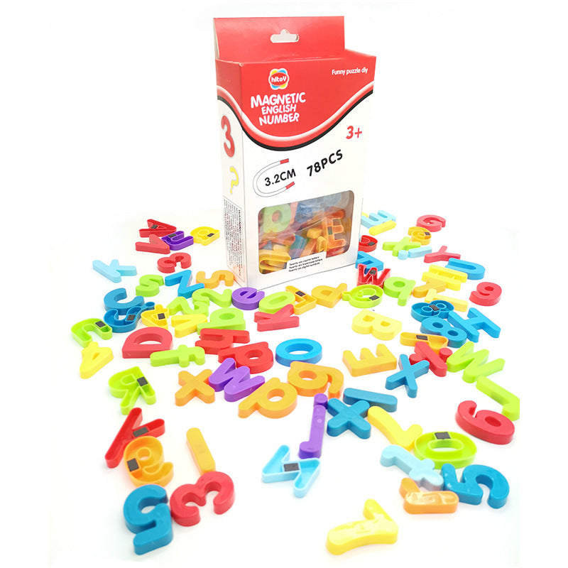 Cross-Border High-Quality Hot-Selling Early Education Magnetic Teaching English Alphabet Stickers Number Pinyin Magnetic Stickers Uppercase and Lowercase Fridge Magnets