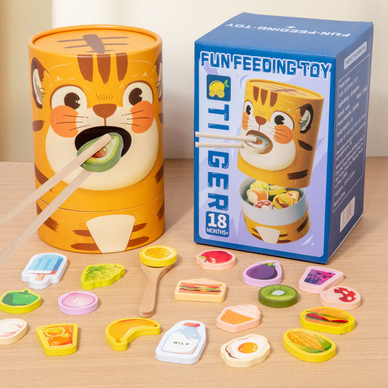CPC CE Children's Fun Feeding Game Kindergarten Pretend Play Early Education Educational Chopsticks Training Wooden Toys
