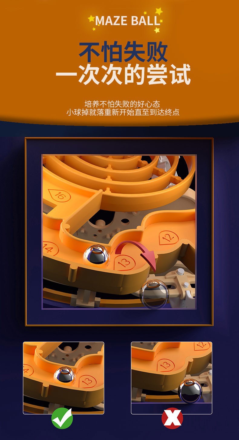 Children's Extra Large Size3d 3D Maze Ball Rolling Puzzle Educational Thinking Focus Training Toy Cube for Boys