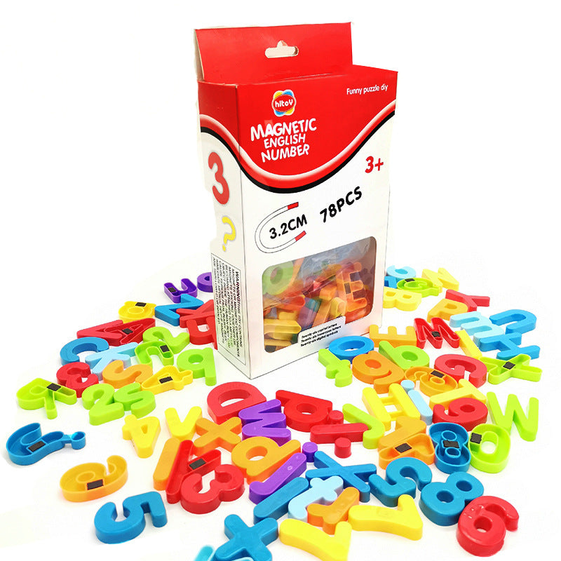 Cross-Border High-Quality Hot-Selling Early Education Magnetic Teaching English Alphabet Stickers Number Pinyin Magnetic Stickers Uppercase and Lowercase Fridge Magnets