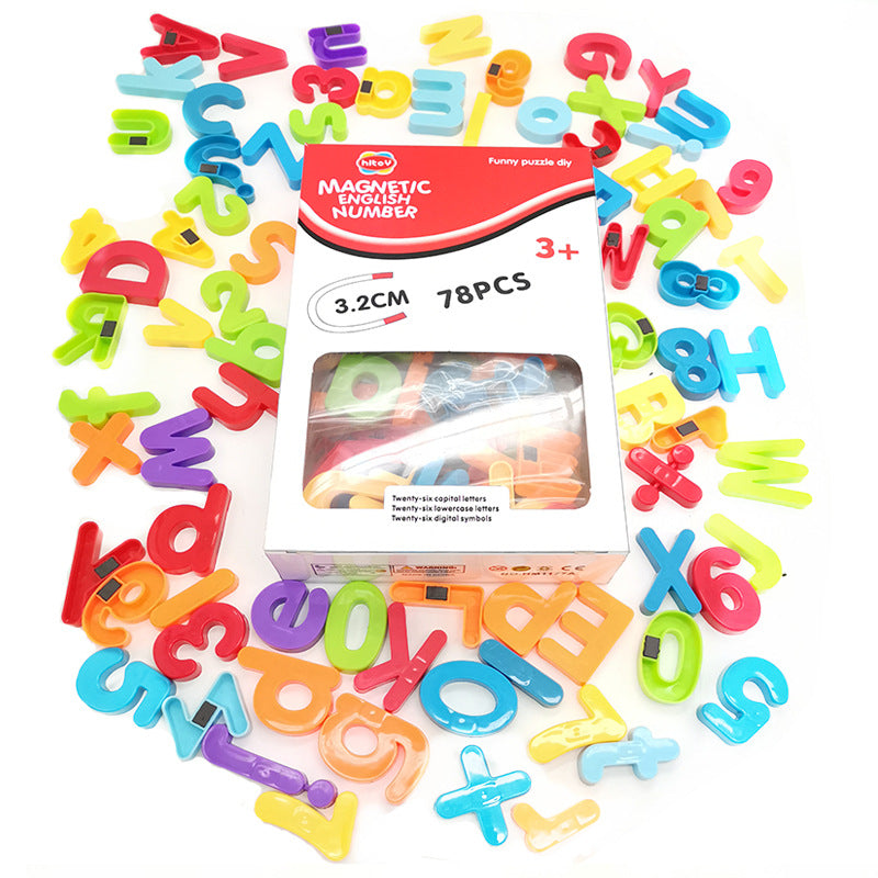 Cross-Border High-Quality Hot-Selling Early Education Magnetic Teaching English Alphabet Stickers Number Pinyin Magnetic Stickers Uppercase and Lowercase Fridge Magnets