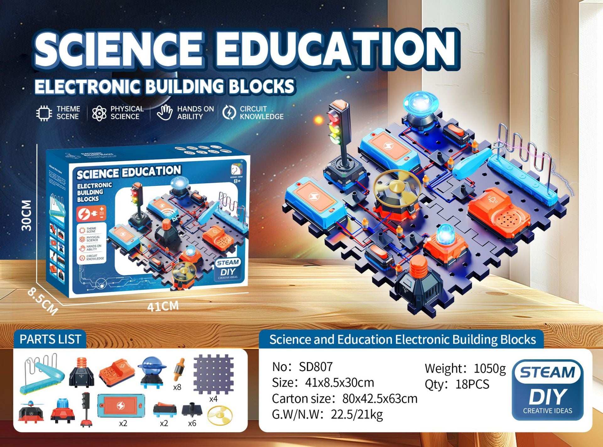 Learn from the Horse steam Electronic Building Blocks Physical Circuit Assembly Science Experiment Educational Model Cutting-edge Toy