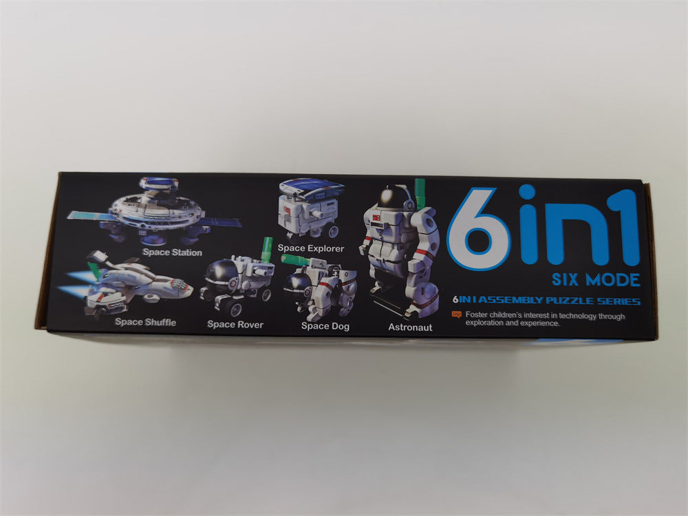 DIY Assembling Toy 6-in-1 Self-Assembled Space Solar Building Block Car6Combination1Robot Solar Toy