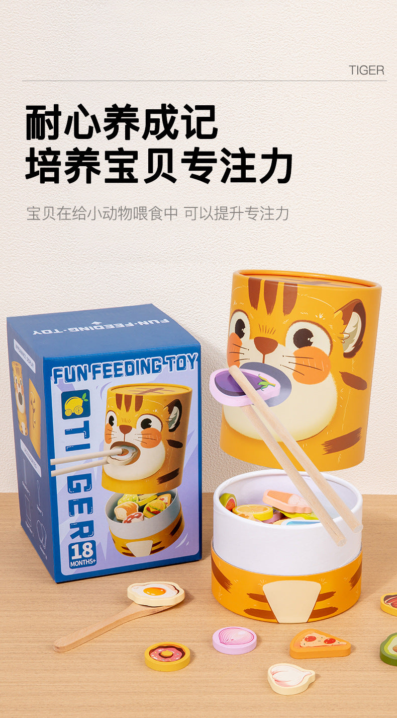 CPC CE Children's Fun Feeding Game Kindergarten Pretend Play Early Education Educational Chopsticks Training Wooden Toys