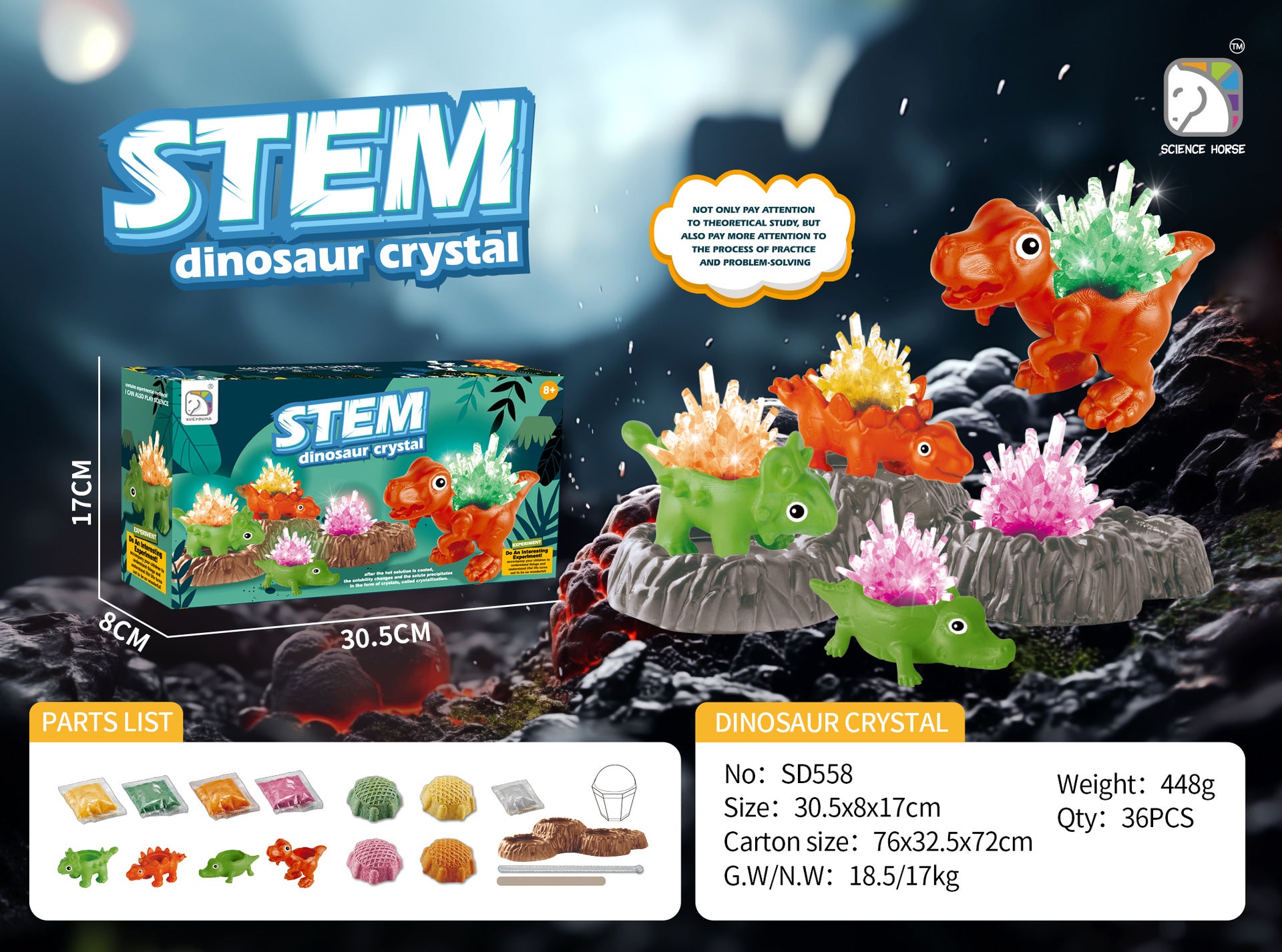 Premium Crystal Growing Experiment Kit Handicraft Class Making Crystal Growth Educational Science Toy for Elementary School Students