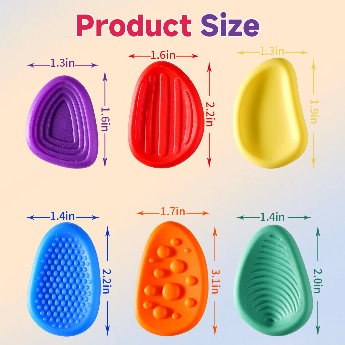 Cross-Border New Products FidgetToys Children's Stress Relief Stone Silicone Sensory Stone Soft Texture Stress Relief Toy3/6PCS