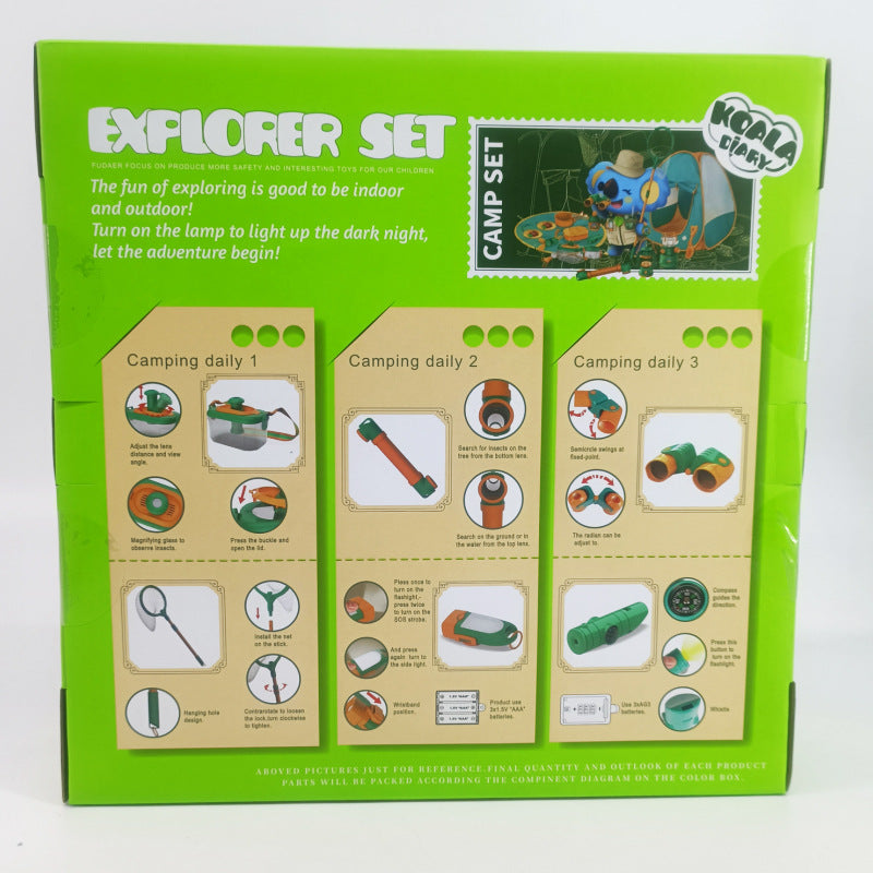 Foreign Trade Children's Outdoor Insect Box Telescope Spring Outing Catching Net Set Wild Adventure Biological Science Educational Toy