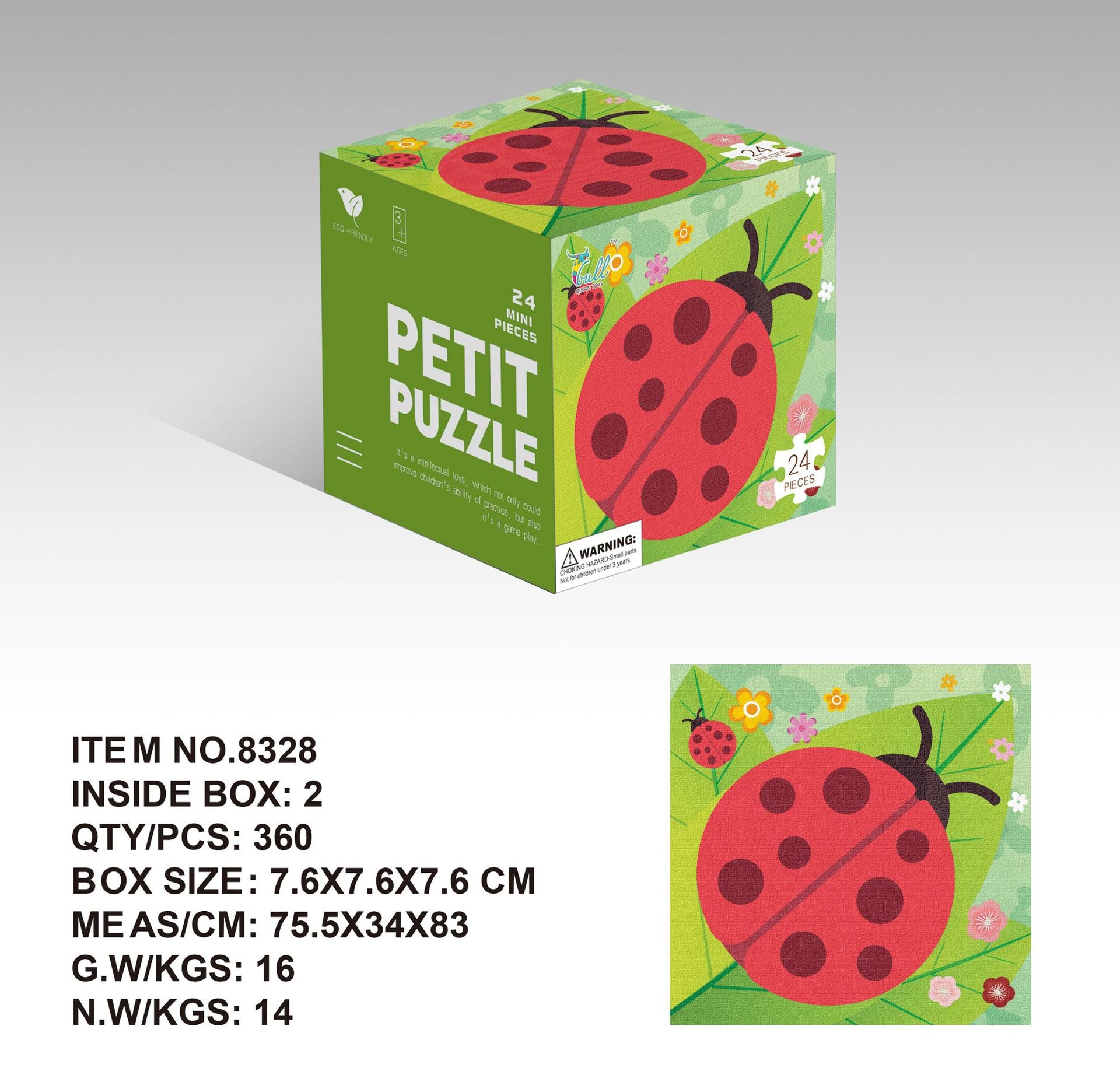 Mini24Paper Puzzle Children's Educational Early Learning Toy Kindergarten Gift3English Packaging