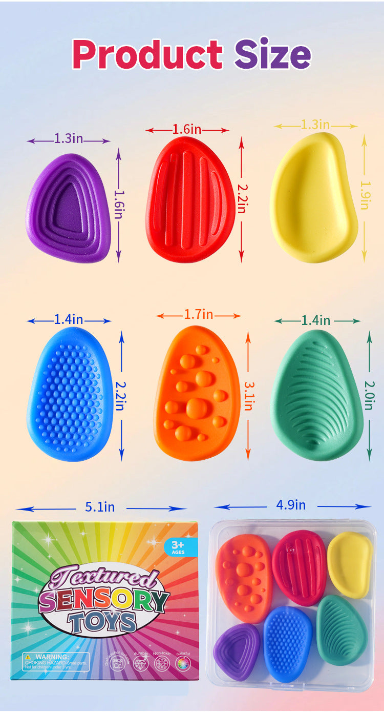 Cross-Border New Products FidgetToys Children's Stress Relief Stone Silicone Sensory Stone Soft Texture Stress Relief Toy3/6PCS