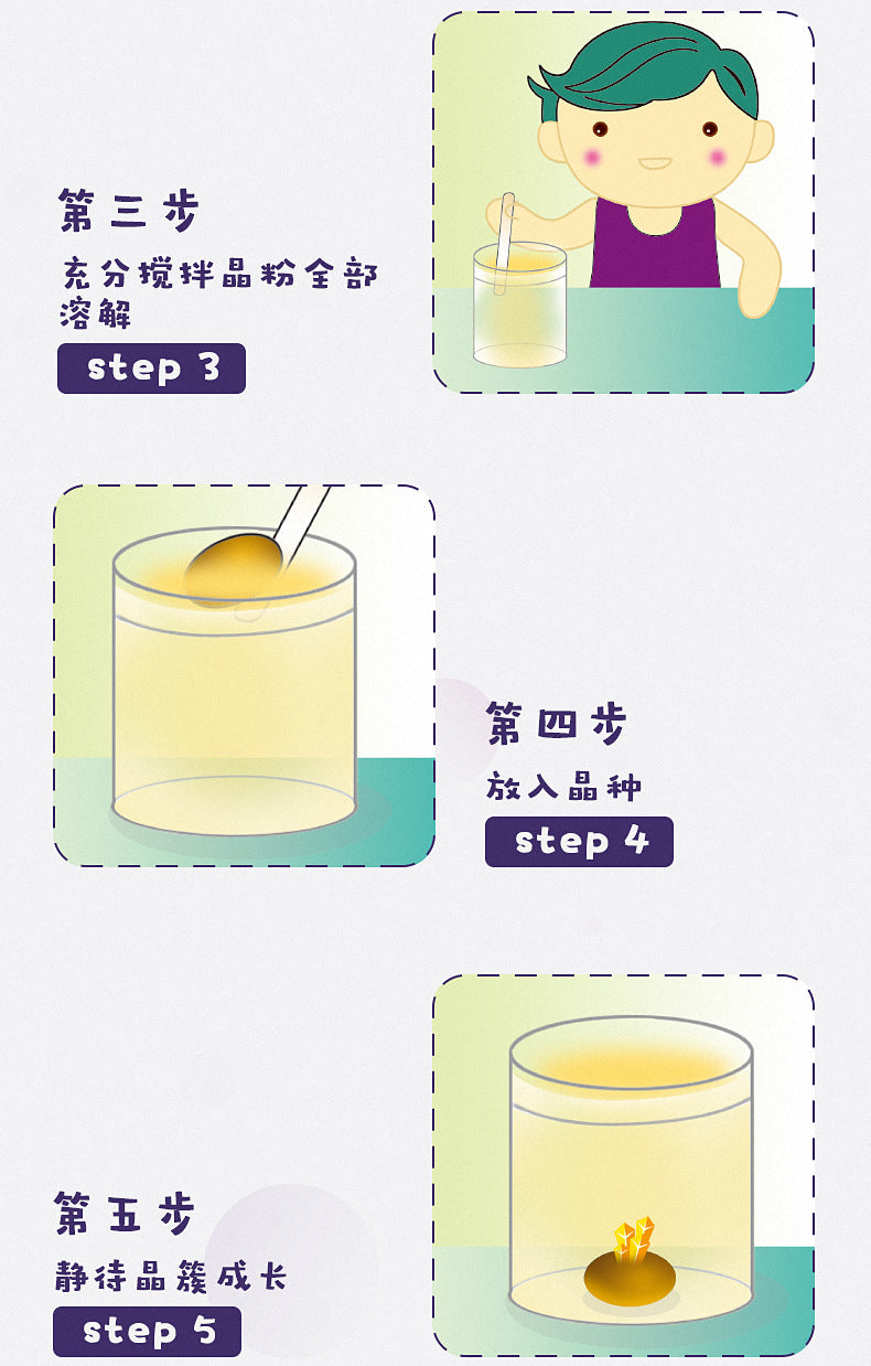 ECOEY Cross-Border Amazon Growing Crystal Crystal Crystal Seed Crystal Powder Children's Science Experiment Toy Kit