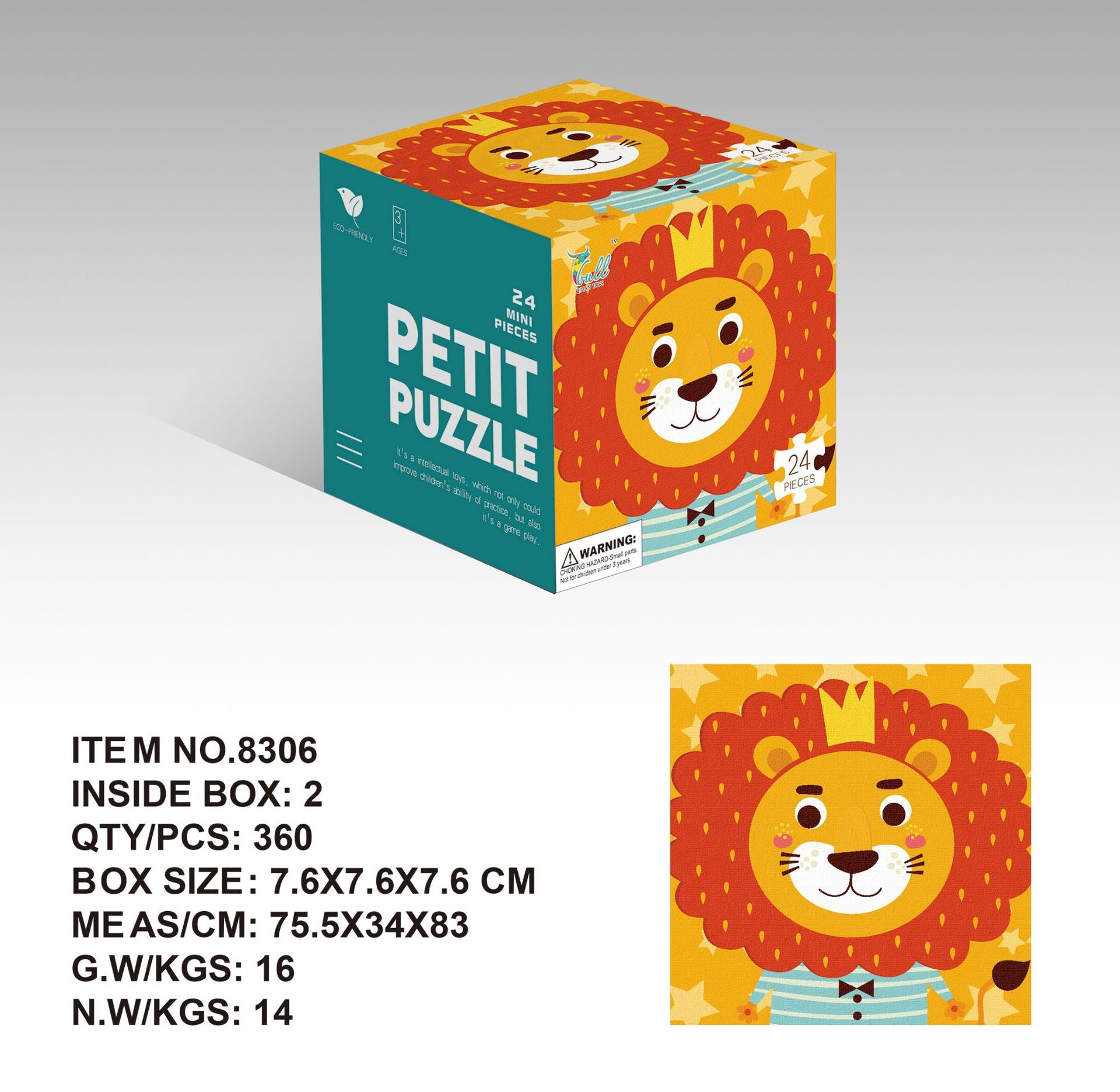 Mini24Paper Puzzle Children's Educational Early Learning Toy Kindergarten Gift3English Packaging