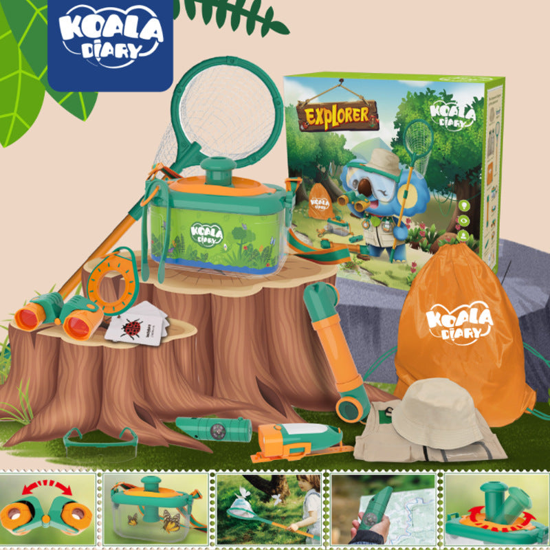 Foreign Trade Children's Outdoor Insect Box Telescope Spring Outing Catching Net Set Wild Adventure Biological Science Educational Toy