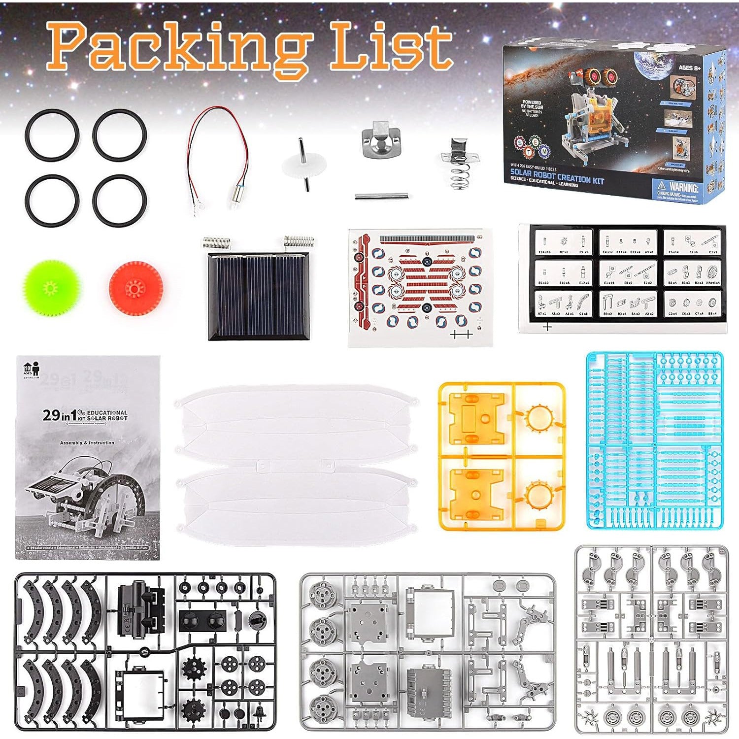 2024New Cross-Border DIY Assembled Toys 29Combination1Self-installed Solar Toy Car29Combination1Intelligent Robot