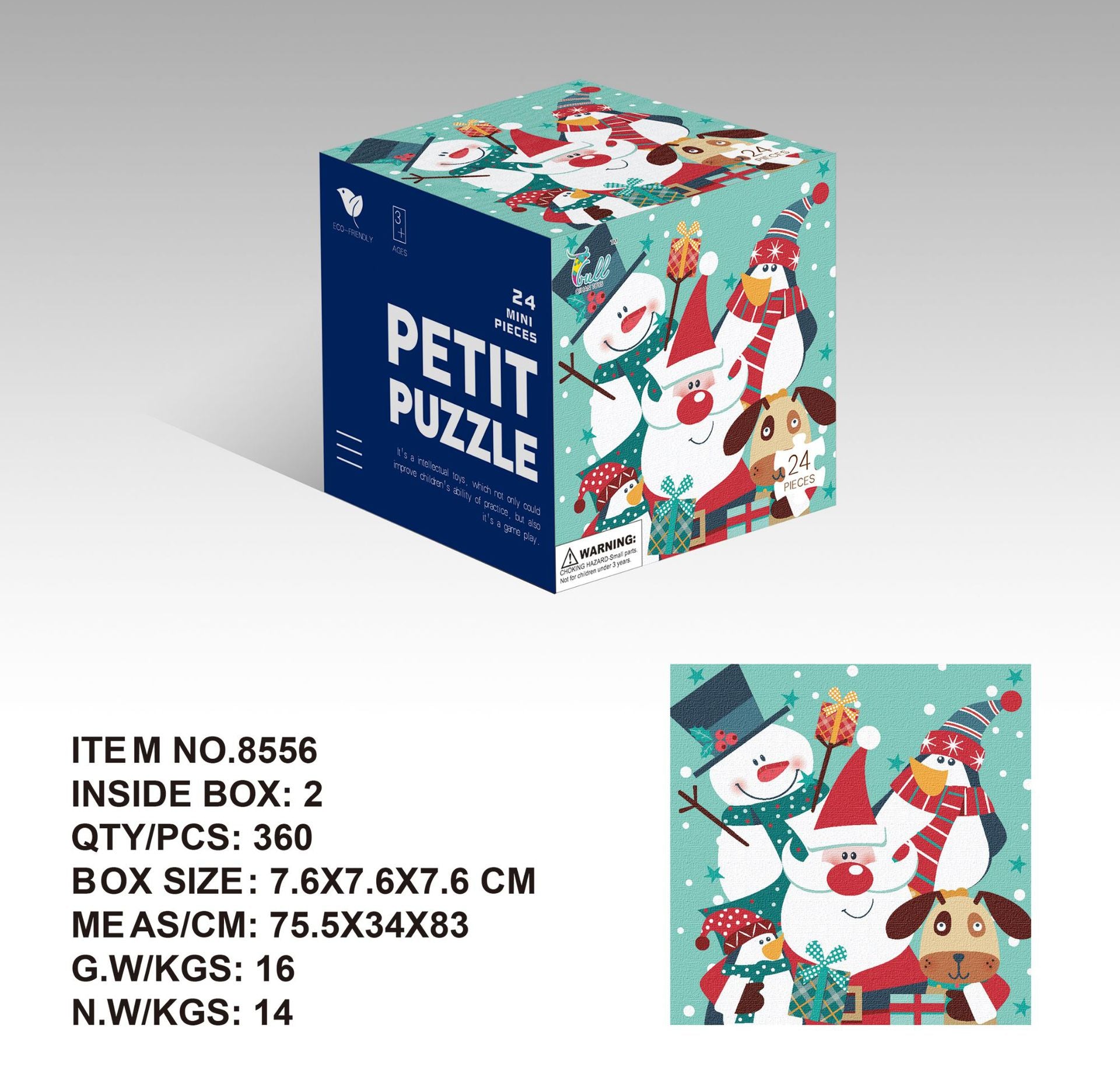 Mini24Paper Puzzle Children's Educational Early Learning Toy Kindergarten Gift3English Packaging