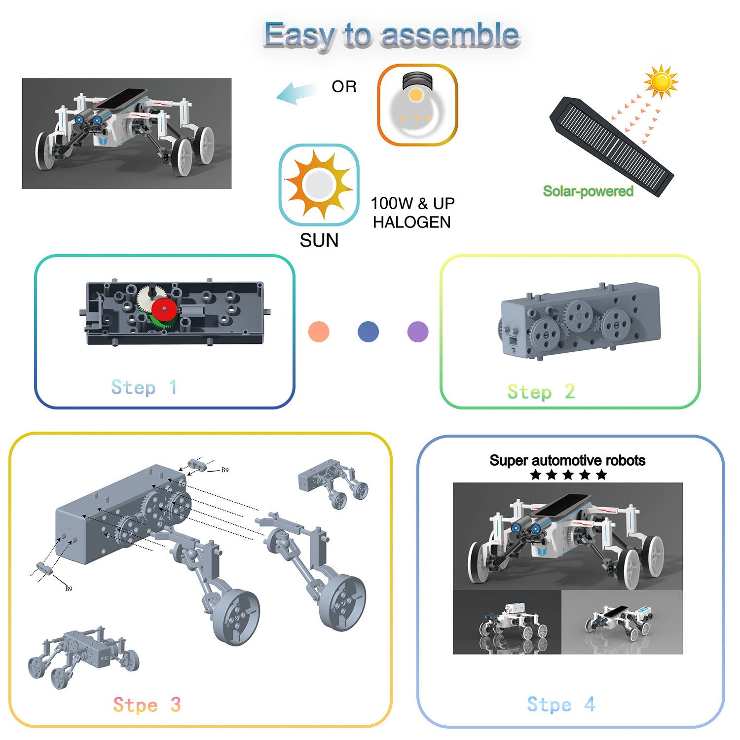 25 in 1DIY Assembling Toy All-in-One Mini Self-Assembled Space Solar Building Block Car Intelligent Robot