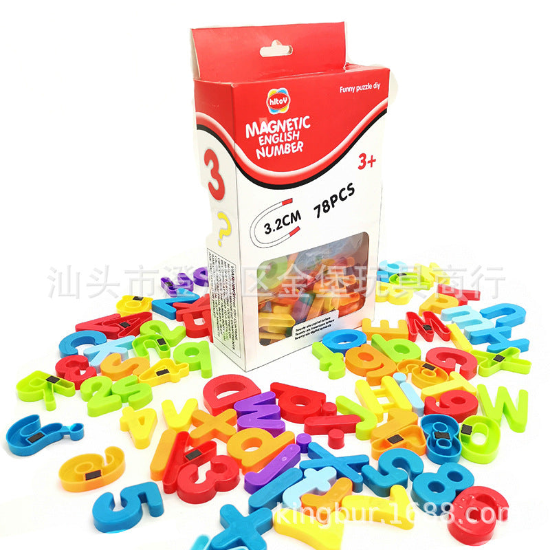 Cross-Border High-Quality Hot-Selling Early Education Magnetic Teaching English Alphabet Stickers Number Pinyin Magnetic Stickers Uppercase and Lowercase Fridge Magnets