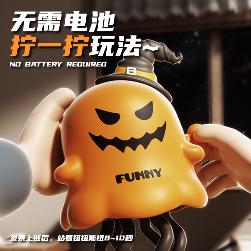 Cross-Border Wind-Up Halloween Dancing Octopus Toy Christmas Creative Stress Relief Fun Cartoon Toy Wholesale