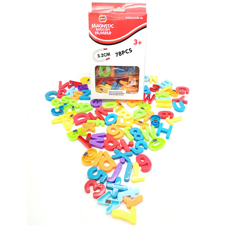 Cross-Border High-Quality Hot-Selling Early Education Magnetic Teaching English Alphabet Stickers Number Pinyin Magnetic Stickers Uppercase and Lowercase Fridge Magnets