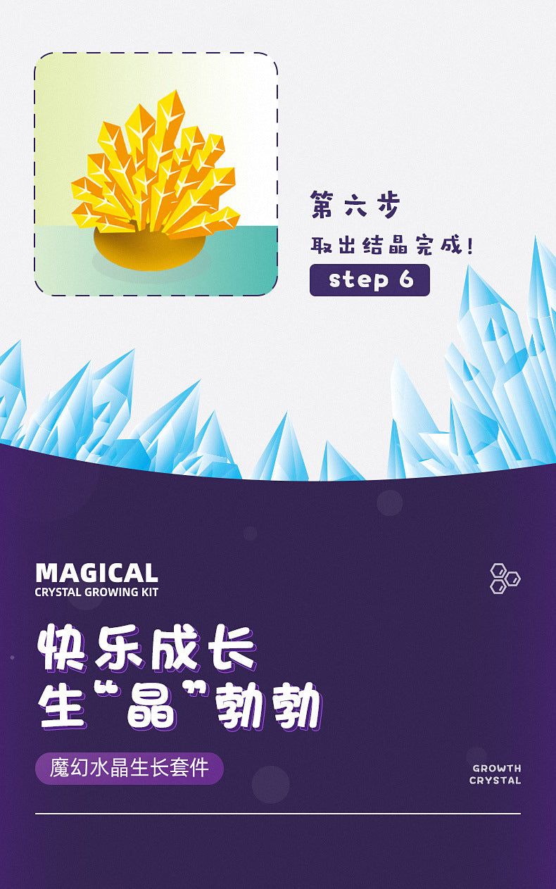 ECOEY Cross-Border Amazon Growing Crystal Crystal Crystal Seed Crystal Powder Children's Science Experiment Toy Kit