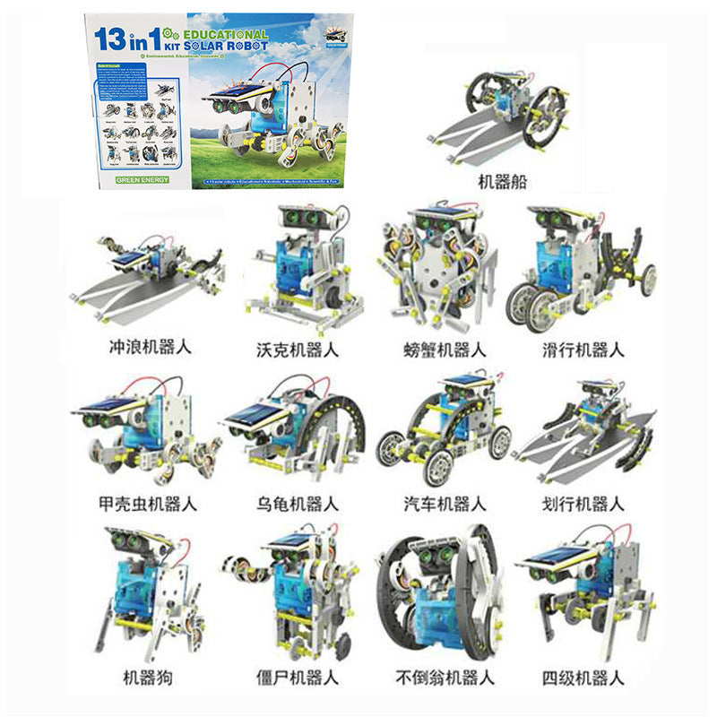 Cross-border hot sale DIY Assembled Toys 13-in-1 Self-Assembled Solar Toy Car13Combination1Intelligent Robot