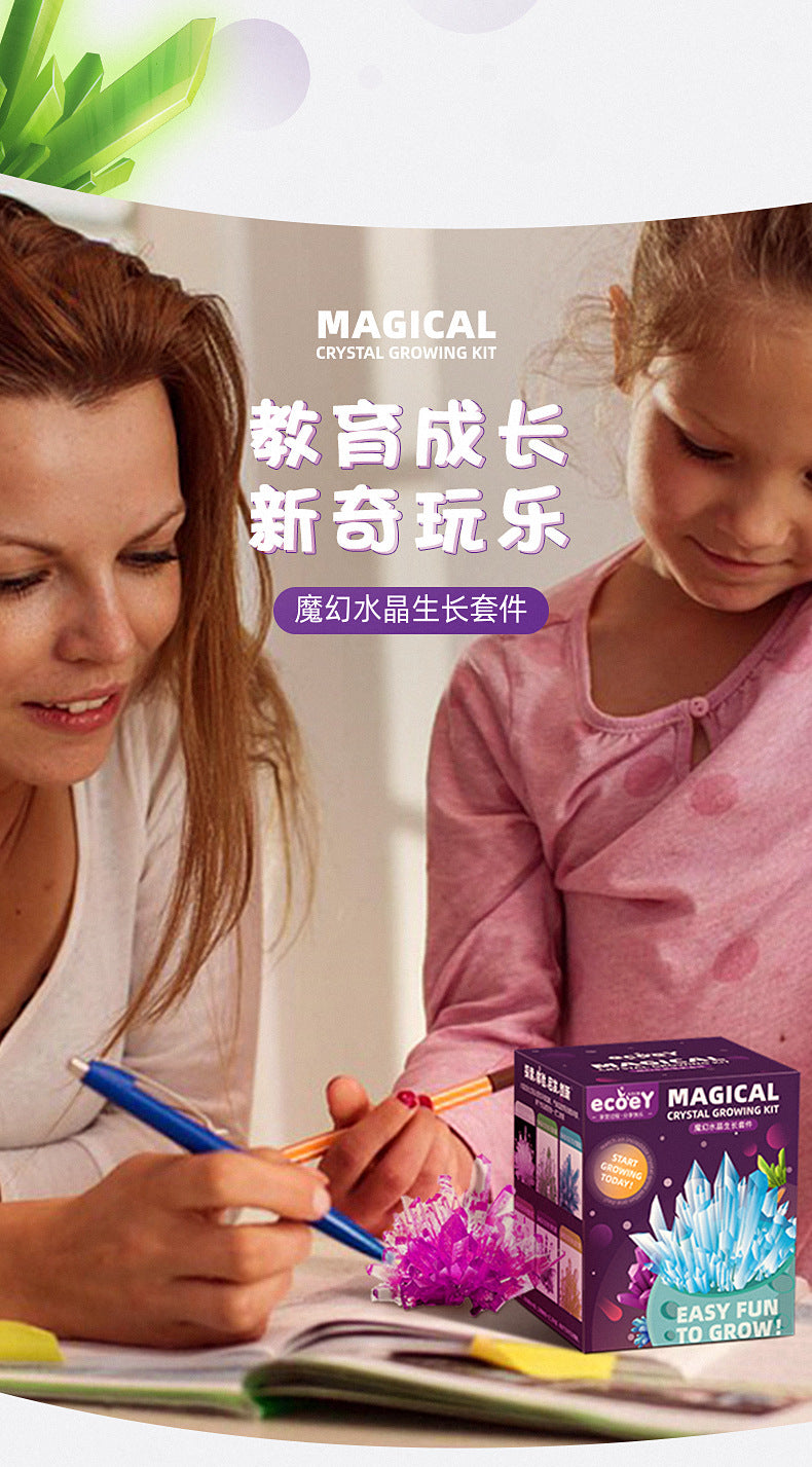 ECOEY Cross-Border Amazon Growing Crystal Crystal Crystal Seed Crystal Powder Children's Science Experiment Toy Kit