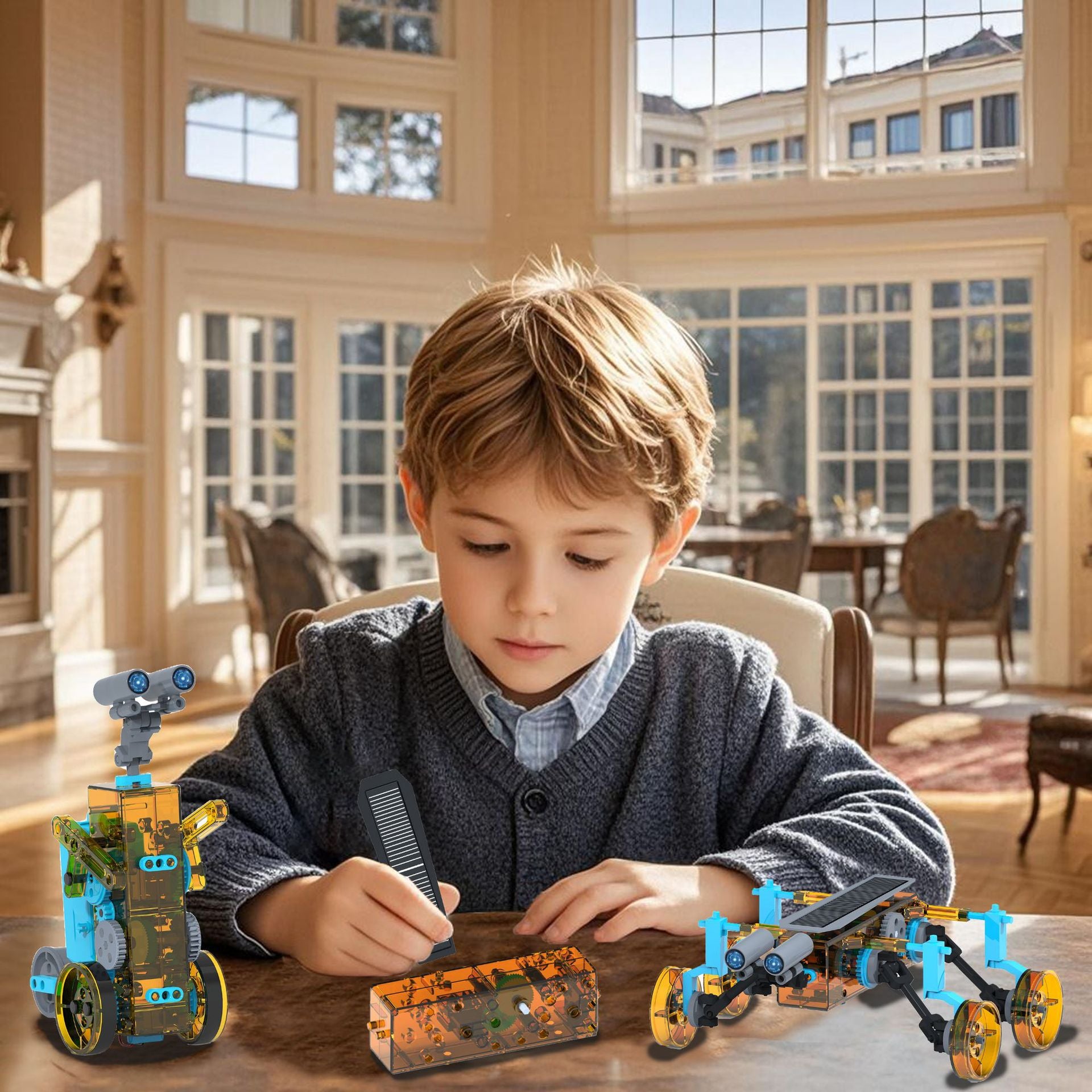 25 in 1DIY Assembling Toy All-in-One Mini Self-Assembled Space Solar Building Block Car Intelligent Robot