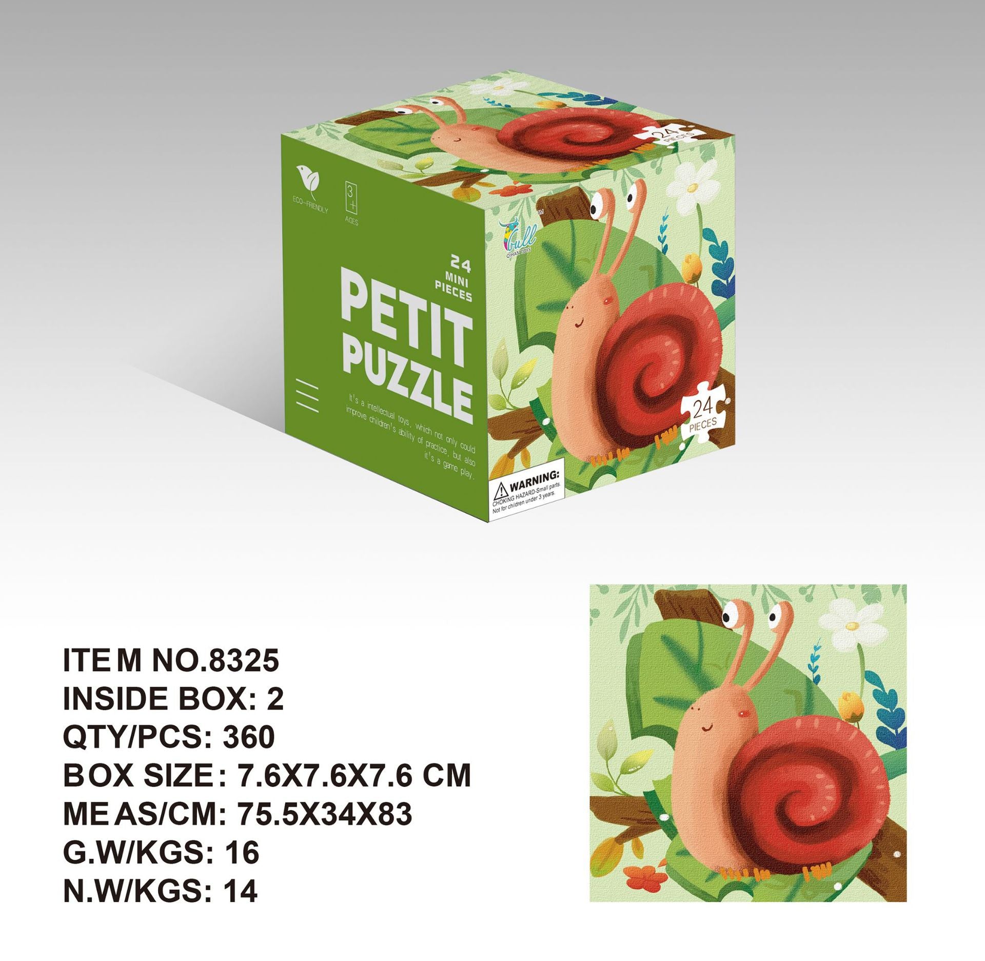 Mini24Paper Puzzle Children's Educational Early Learning Toy Kindergarten Gift3English Packaging