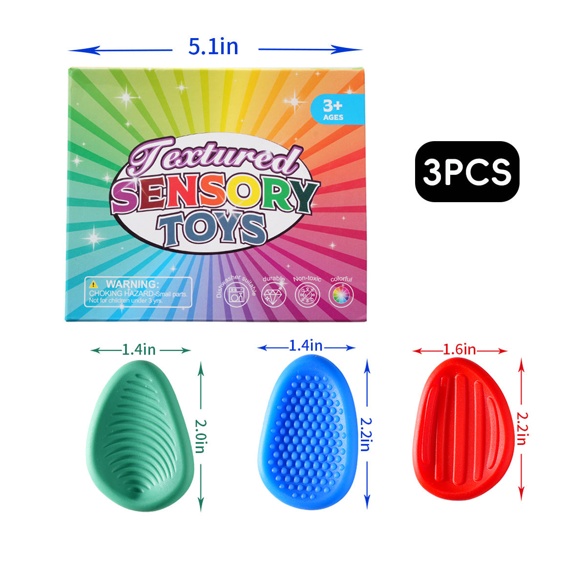 Cross-Border New Products FidgetToys Children's Stress Relief Stone Silicone Sensory Stone Soft Texture Stress Relief Toy3/6PCS