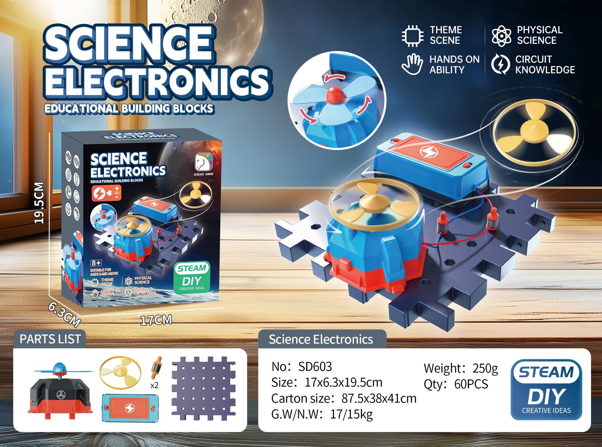 Learn from the Horse steam Electronic Building Blocks Physical Circuit Assembly Science Experiment Educational Model Cutting-edge Toy